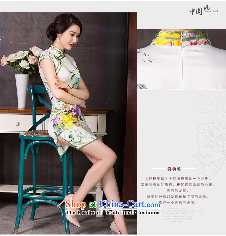 The cross-sa Heung Ying 2015 Summer cheongsam dress stylish new retro silk cheongsam dress improved daily cheongsam dress Q 250 white L picture, prices, brand platters! The elections are supplied in the national character of distribution, so action, buy now enjoy more preferential! As soon as possible.