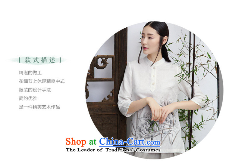 Ink pure linen blouses hand-painted flowers with Han-Tang Ethnic Arts female long-sleeved white XL Photo, prices, brand platters! The elections are supplied in the national character of distribution, so action, buy now enjoy more preferential! As soon as possible.