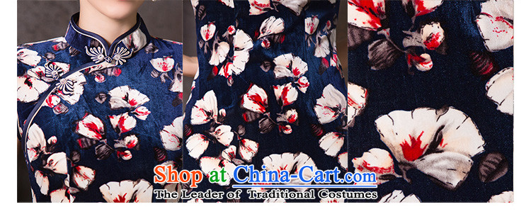 The cross-sa is like a dream for the autumn of 2015, with new plush robes skirt improved cheongsam dress Stylish retro cheongsam dress daily Q 264 dark blue M picture, prices, brand platters! The elections are supplied in the national character of distribution, so action, buy now enjoy more preferential! As soon as possible.