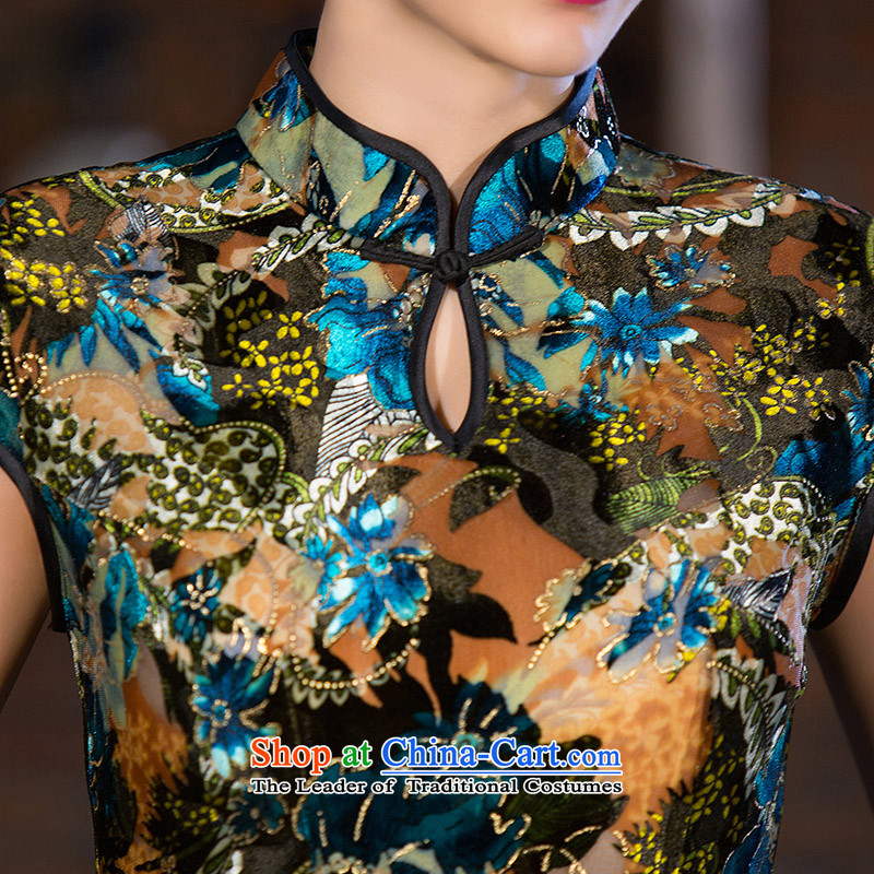 The autumn 2015 smoke 歆 cheongsam dress autumn new boxed retro style qipao and improvement of cheongsam dress cheongsam dress QD257 Picture Color Ink (MOXIN 歆, L) , , , shopping on the Internet