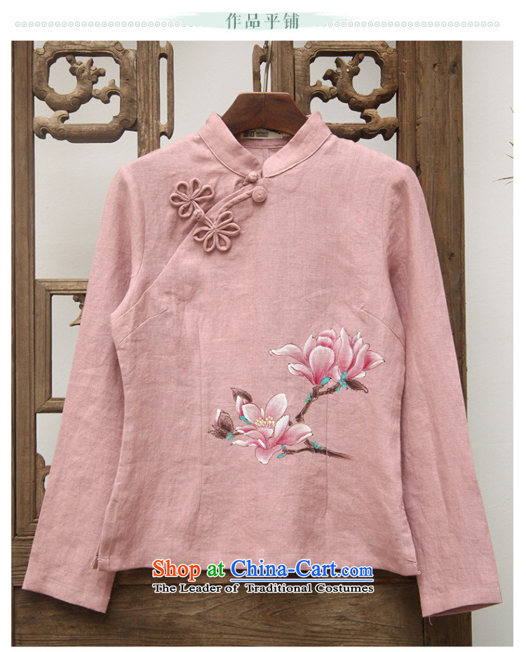 Load new ink autumn hand-painted wood cotton Han-Tang dynasty improved female clothes arts retro female pink XXL picture, prices, brand platters! The elections are supplied in the national character of distribution, so action, buy now enjoy more preferential! As soon as possible.