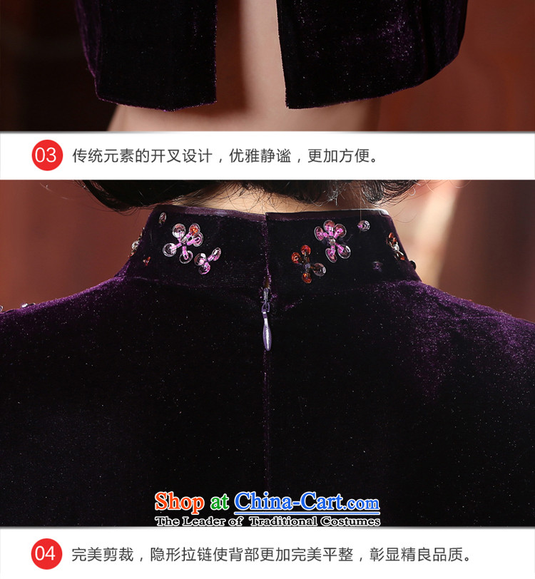 Gold velour cheongsam dress wedding dress wedding MOM pack short of the elderly in the skirt the summer and autumn of 2015 the new short, 2XL Photo, prices, brand platters! The elections are supplied in the national character of distribution, so action, buy now enjoy more preferential! As soon as possible.