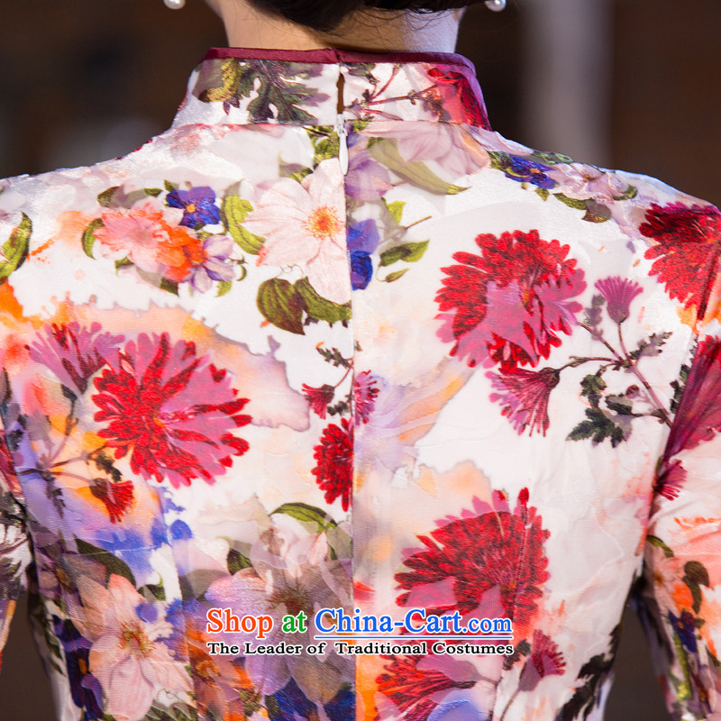 The print image-New 歆 Stylish retro improved qipao 2015 skirt cheongsam dress qipao gown length-to-day Sau San qipao QD267 SUIT S ink 歆 MOXIN (shopping on the Internet has been pressed.)
