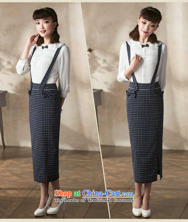 Chief of Lady Yat autumn 2015 new strap skirt retro ethnic wild and latticed long skirt body Doi blue pre-sale s three-day, prices, brand image of Platters! The elections are supplied in the national character of distribution, so action, buy now enjoy more preferential! As soon as possible.