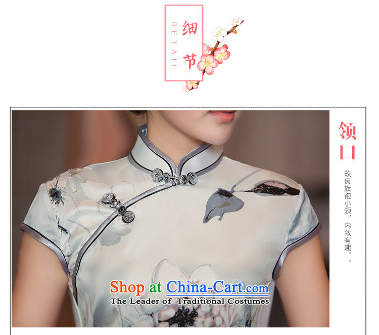 Time Syrian  2015 Fall/Winter Collections New Ink Painting cheongsam dress short-sleeved retro style China wind cheongsam dress photo color M brand, prices, picture platters! The elections are supplied in the national character of distribution, so action, buy now enjoy more preferential! As soon as possible.