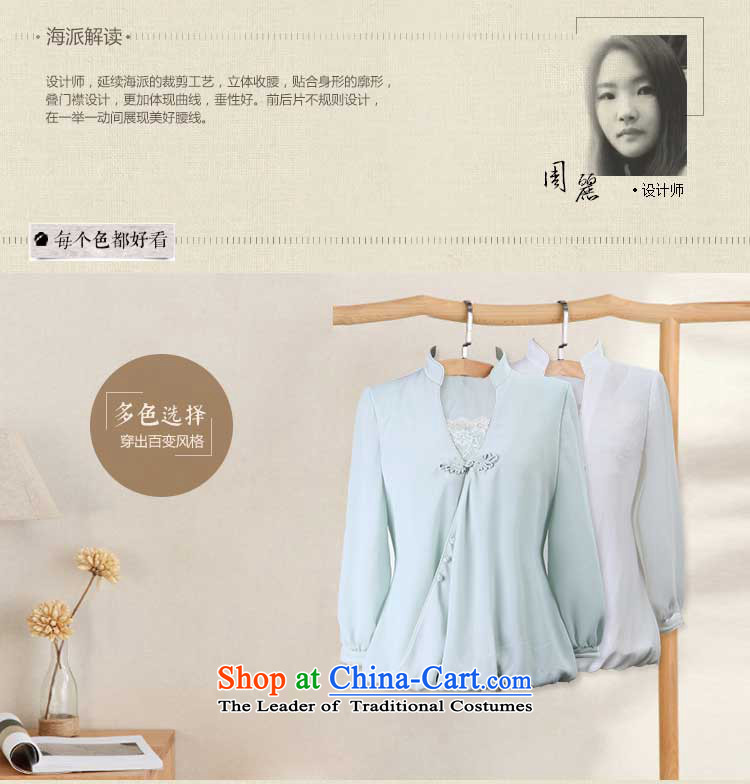 A Pinwheel Without Wind Ching Yi Yi chiffon qipao autumn 2015 T-shirt new retro ethnic wild Sau San Tong Blouses White M picture, prices, brand platters! The elections are supplied in the national character of distribution, so action, buy now enjoy more preferential! As soon as possible.