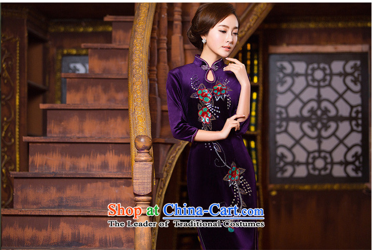 Time Syrian scouring pads qipao skirt elegance. cuffs daily evening long-sleeved Wool Velvet cheongsam Kim scouring pads installed MOM PURPLE M picture, prices, brand platters! The elections are supplied in the national character of distribution, so action, buy now enjoy more preferential! As soon as possible.