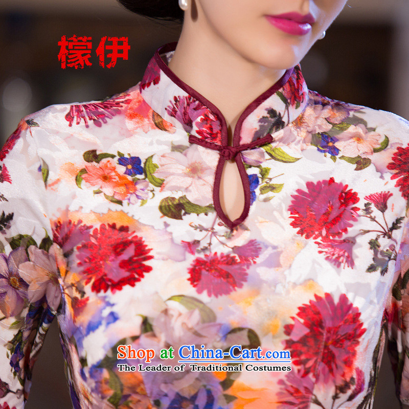 The city of autumn 2015 Sau San improved emulation, Sepia scouring pads in long-sleeved ethnic cheongsam dress A XXL, mengyi (BE) , , , shopping on the Internet