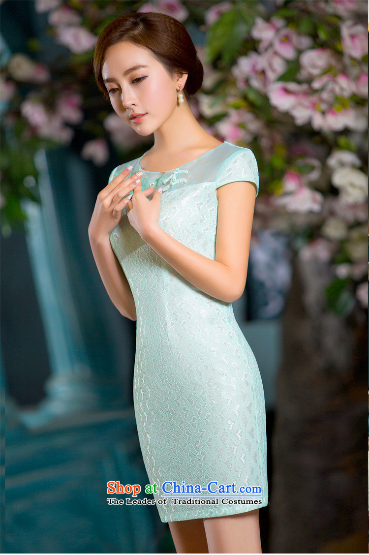 Time-to-day qipao 2015 Syria new short of adolescent girls skirt light blue autumn load improved retro qipao skirt light green Sau San S picture, prices, brand platters! The elections are supplied in the national character of distribution, so action, buy now enjoy more preferential! As soon as possible.