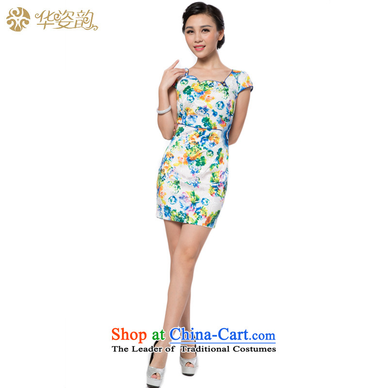 China following the new summer Gigi Lai and the relatively short time of Ms. qipao package and Sau San dresses qipao improved summer new women's name2 wind qipao gown embroidery short-sleeved white XL, China has been pressed to Gigi Lai shopping on the In