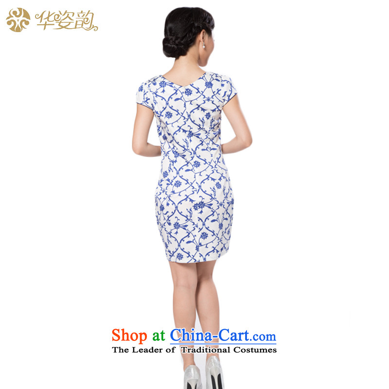 China following the new summer Gigi Lai and the relatively short time of Ms. qipao package and Sau San dresses cheongsam dress improved qipao improved summer Dark Blue M, China has been pressed to Gigi Lai shopping on the Internet