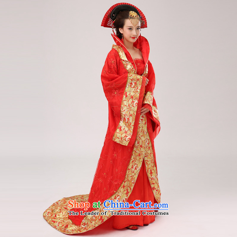 Time Syrian ancient clothing Gwi-Tang Dynasty Queen's fairy tails will Han-Princess ancient female cos Tang dynasty Empress after Han-red costumes are code for 160-175cm, floor time Syrian shopping on the Internet has been pressed.