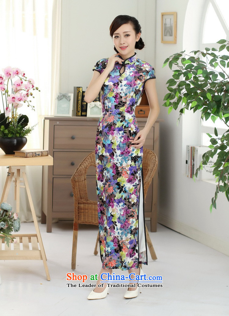 158 Jing New elegant Superior Sau San really improved long qipao velvet short-sleeved T0004 picture color S picture, prices, brand platters! The elections are supplied in the national character of distribution, so action, buy now enjoy more preferential! As soon as possible.