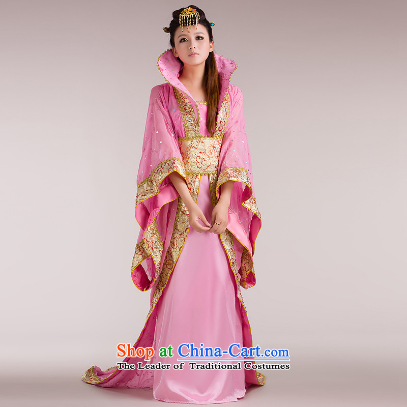 Time of the Tang dynasty princess Gwi-Syrian fairies skirt clothing palace tail Queen's princess sub-stage costumes Tang dynasty historian pink floor are suitable for time code 160-175cm, Syrian shopping on the Internet has been pressed.
