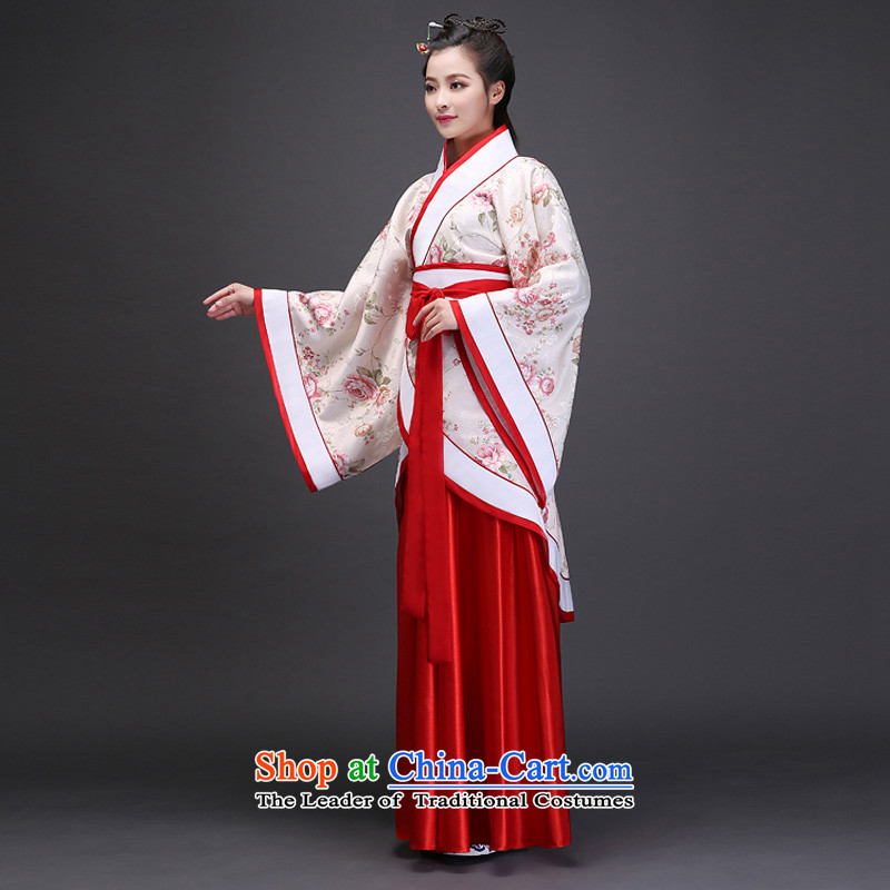 Syria Han-time loading of ancient costumes costume fairies skirt women clothes You can multi-select attributes by using the tracks were deep red floral improvements Yi Han-white photo building are suitable for time code 160-175cm, Syrian shopping on the I