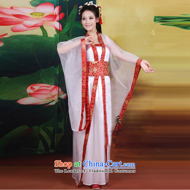 Time of the Tang dynasty princess Gwi-Syrian fairies skirt clothing court stage costumes Tang dynasty historian will wind cosplay photo album Tang Women's clothes white photo building are suitable for time code 160-175cm, Syrian shopping on the Internet h