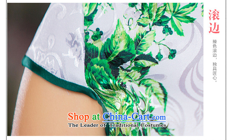 Time Syrian new autumn 2015 cheongsam with white short-sleeved improved retro daily cheongsam dress short of female temperament green M picture, prices, brand platters! The elections are supplied in the national character of distribution, so action, buy now enjoy more preferential! As soon as possible.