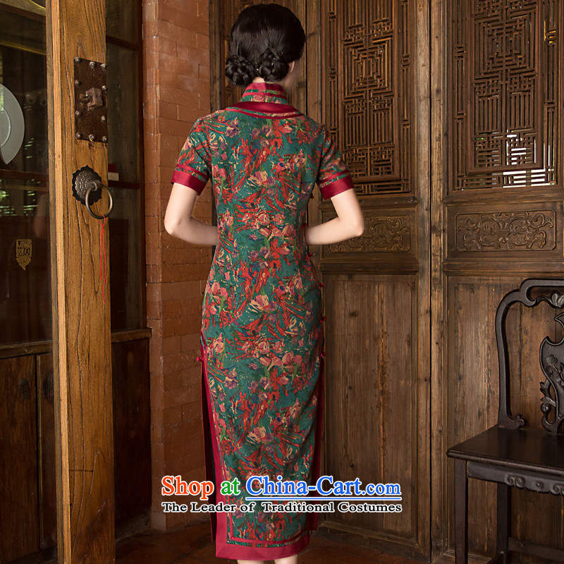 The new classic ethnic Chinese silk yarn Chinese Tang Heung cloud long), Ms. cheongsam dress improved Stylish retro long L, China Ethnic Classic (HUAZUJINGDIAN) , , , shopping on the Internet