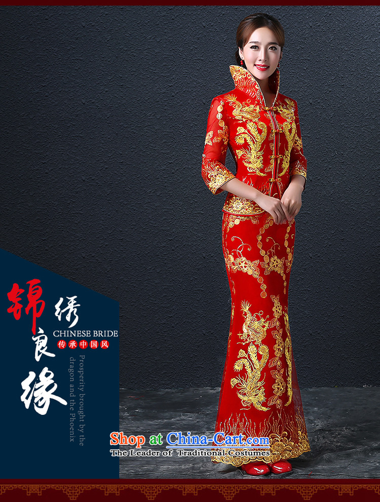 Hillo (XILUOSHA) Elizabeth bride bows wedding dresses long-sleeved longfeng services use red wedding dress long bows dress Chinese autumn RED M picture, prices, brand platters! The elections are supplied in the national character of distribution, so action, buy now enjoy more preferential! As soon as possible.