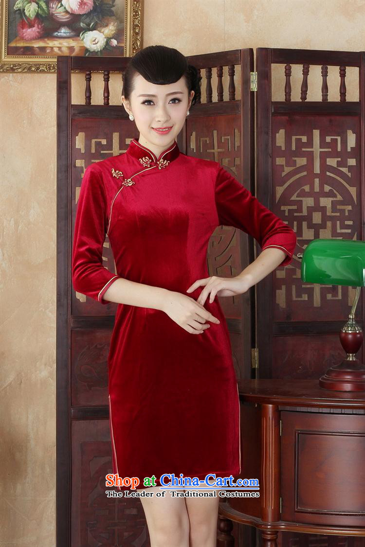 Wool Solid Color qipao retro style, long-sleeved spring mother qipao skirt SRZX0006 XXL picture, prices, brand platters! The elections are supplied in the national character of distribution, so action, buy now enjoy more preferential! As soon as possible.