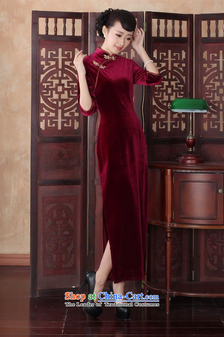 Kim scouring pads in the long qipao long-sleeved Chinese Antique banquet older qipao skirt SRCQ001 XL Photo, prices, brand platters! The elections are supplied in the national character of distribution, so action, buy now enjoy more preferential! As soon as possible.