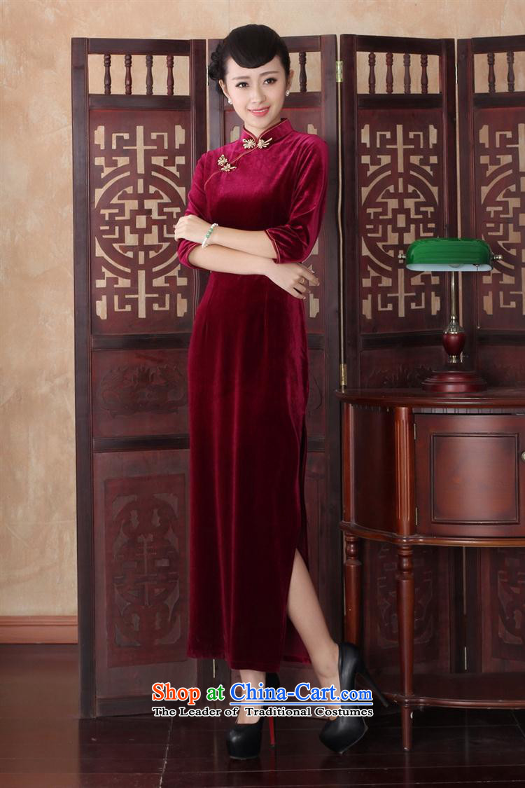 Kim scouring pads in the long qipao long-sleeved Chinese Antique banquet older qipao skirt SRCQ001 XL Photo, prices, brand platters! The elections are supplied in the national character of distribution, so action, buy now enjoy more preferential! As soon as possible.