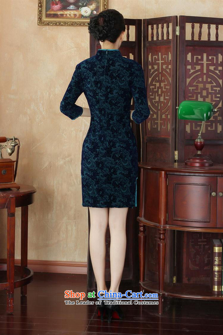 The new solid gold velour autumn and winter in new long-sleeved stylish daily retro short of Qipao SRZX0001 S picture, prices, brand platters! The elections are supplied in the national character of distribution, so action, buy now enjoy more preferential! As soon as possible.