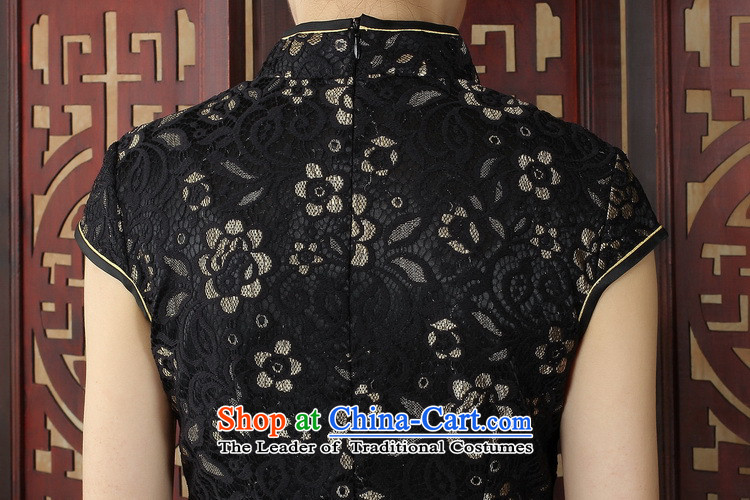 Qipao summer short of daily cheongsam dress lace flowers cheongsam black M picture, prices, brand platters! The elections are supplied in the national character of distribution, so action, buy now enjoy more preferential! As soon as possible.