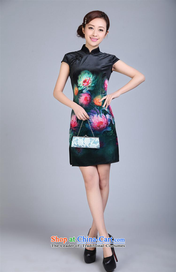 Tang Dynasty qipao TD0003 Stretch Wool poster stylish Kim Classic short-sleeved short black XXL pictures, qipao price, brand platters! The elections are supplied in the national character of distribution, so action, buy now enjoy more preferential! As soon as possible.