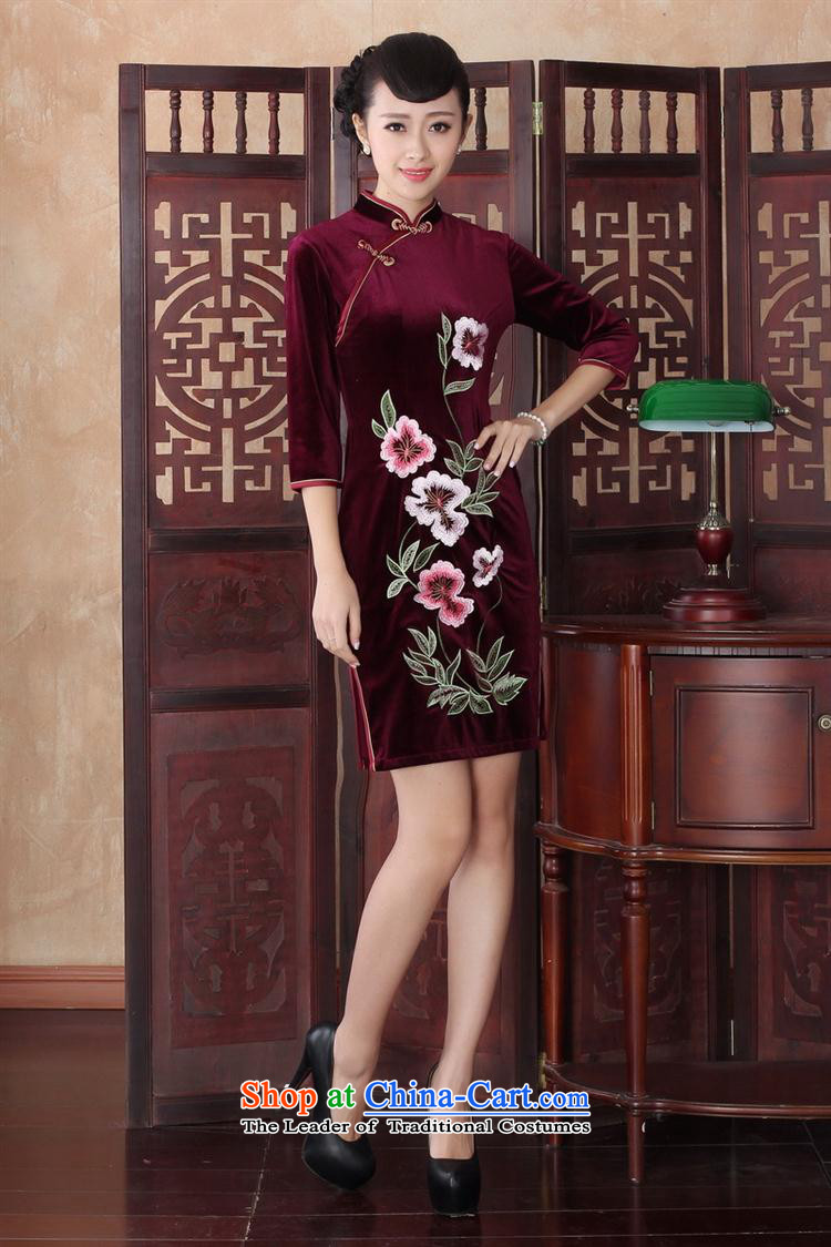 The fall in stylish cheongsam dress retro daily video thin elegant gold Sau San velvet gown cheongsam SRZX0020 mother XXL picture, prices, brand platters! The elections are supplied in the national character of distribution, so action, buy now enjoy more preferential! As soon as possible.