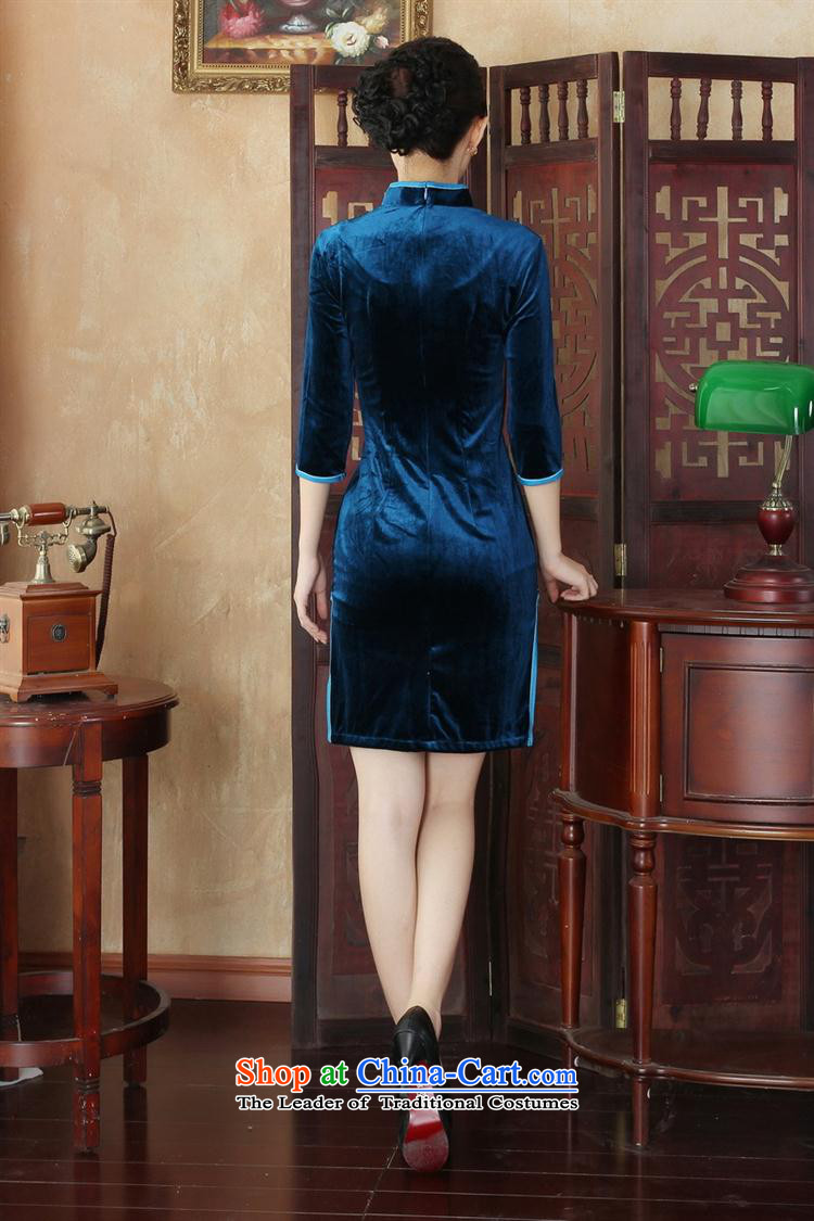 In the Stylish retro qipao velvet long-sleeved spring mother cheongsam dress SRZX0004 S picture, prices, brand platters! The elections are supplied in the national character of distribution, so action, buy now enjoy more preferential! As soon as possible.