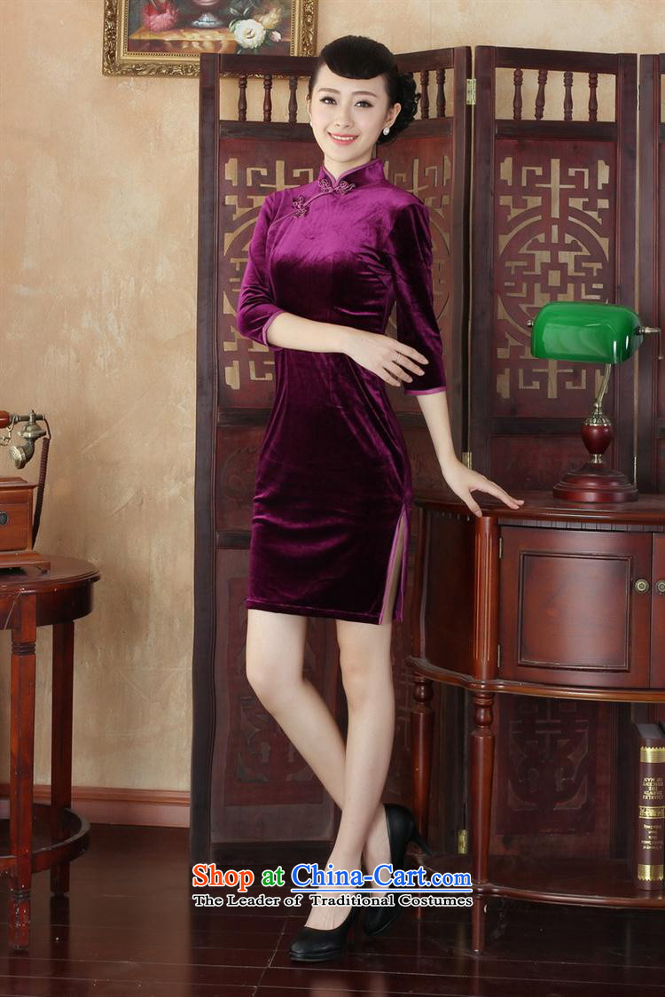 The new daily Mrs. scouring pads fashion, Sepia qipao long-sleeved spring mother cheongsam dress SRZX0005 S picture, prices, brand platters! The elections are supplied in the national character of distribution, so action, buy now enjoy more preferential! As soon as possible.
