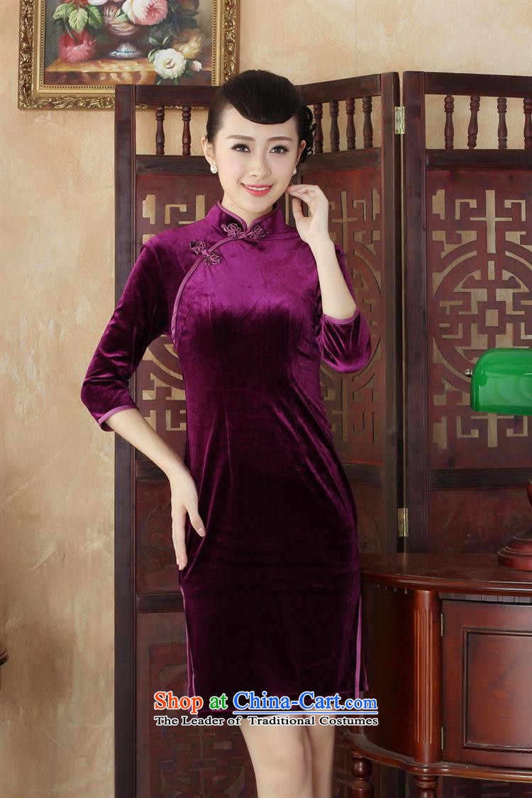 The new daily Mrs. scouring pads fashion, Sepia qipao long-sleeved spring mother cheongsam dress SRZX0005 S picture, prices, brand platters! The elections are supplied in the national character of distribution, so action, buy now enjoy more preferential! As soon as possible.