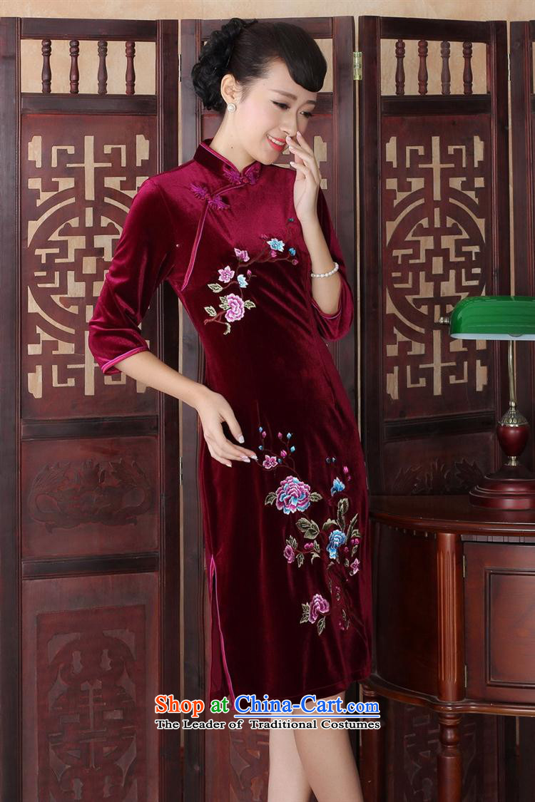 In the medium to long term, qipao tailoring the elderly in the long-sleeved xl wedding dresses mother Kim qipao skirt SRZX0017 velvet S picture, prices, brand platters! The elections are supplied in the national character of distribution, so action, buy now enjoy more preferential! As soon as possible.