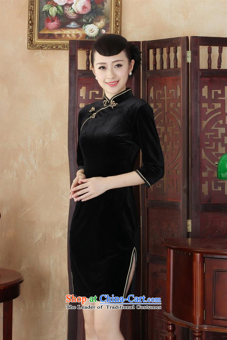 Retro style qipao skirt the elderly in embroidery mother qipao skirt Kim Wool Velvet cheongsam dress SRZX0003 daily XL Photo, prices, brand platters! The elections are supplied in the national character of distribution, so action, buy now enjoy more preferential! As soon as possible.