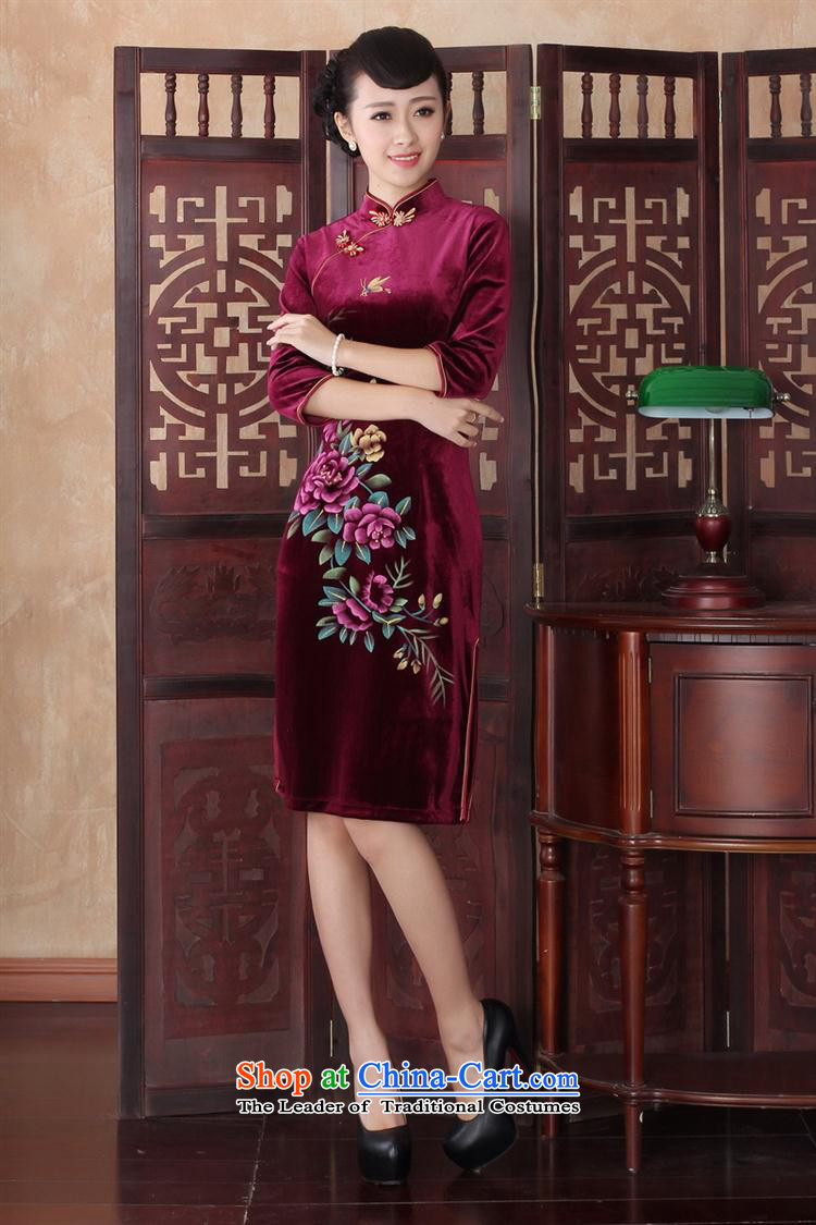 New autumn retro look elegant qipao Kim velvet video thin stylish lady in the Sau San cheongsam dress SRZX0013 cuff XL Photo, prices, brand platters! The elections are supplied in the national character of distribution, so action, buy now enjoy more preferential! As soon as possible.