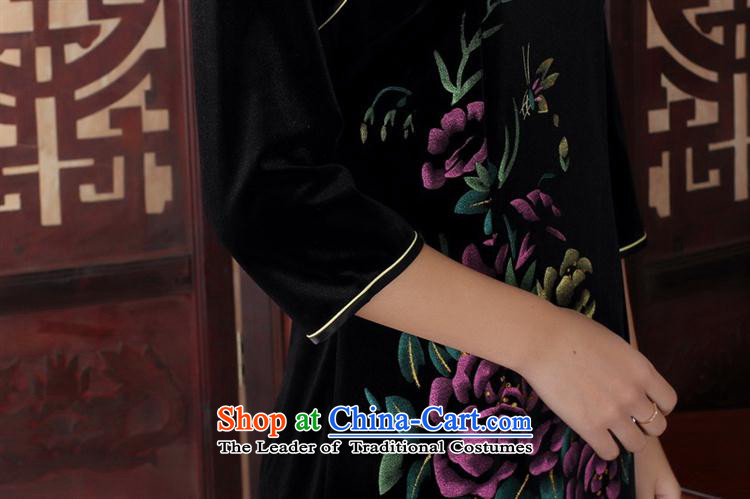 Qipao New hand-painted in long antique style qipao banquet qipao velvet skirt SRZX0012 XXL picture, prices, brand platters! The elections are supplied in the national character of distribution, so action, buy now enjoy more preferential! As soon as possible.