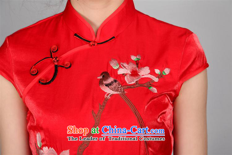 Tang dynasty qipao marriage wedding ceremonies flower embroidery show short cheongsam RED M picture, prices, brand platters! The elections are supplied in the national character of distribution, so action, buy now enjoy more preferential! As soon as possible.