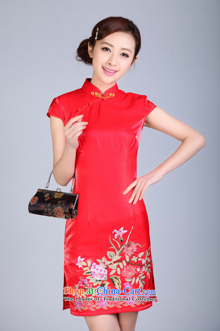 Tang dynasty cheongsam embroidery spend daily retro marriage wedding ceremonies show short qipao black M picture, prices, brand platters! The elections are supplied in the national character of distribution, so action, buy now enjoy more preferential! As soon as possible.