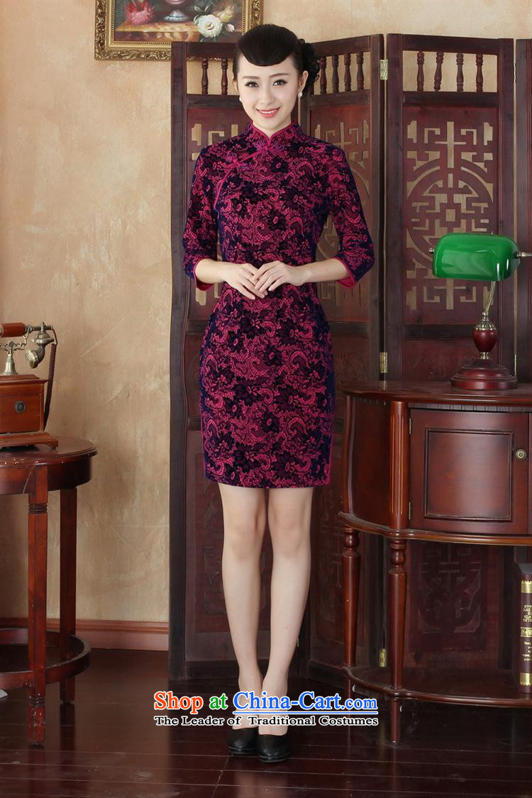 The new daily scouring pads in the retro qipao Mrs. long-sleeved spring qipao skirt SRZX0002 mother S picture, prices, brand platters! The elections are supplied in the national character of distribution, so action, buy now enjoy more preferential! As soon as possible.