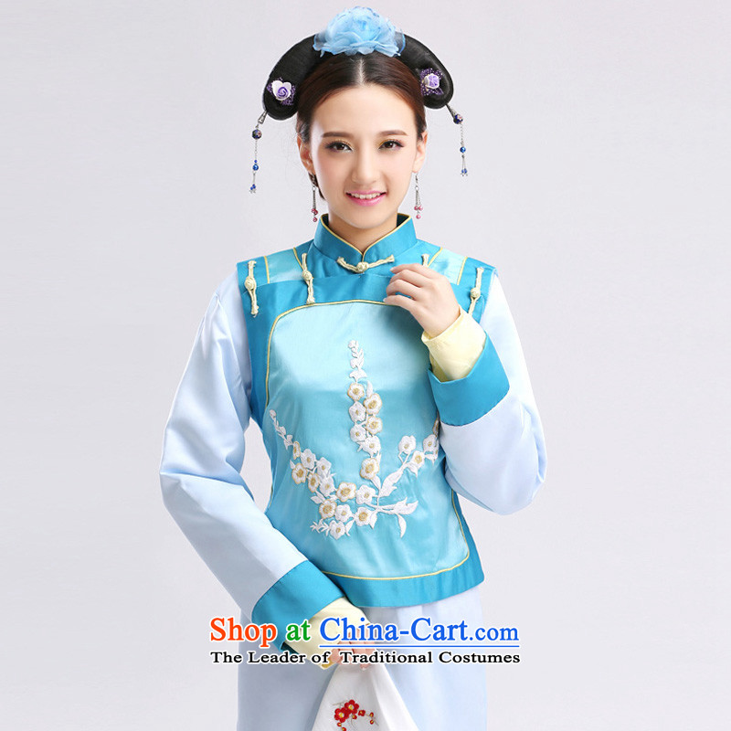 Time Syrian Palace lock-yuk riverside princess loaded has been looked at pink dress female costume women serving in the Qing Dynasty were chattering pearl flag with the interpolator to replace light flag dark green floor are suitable for time code 160-175