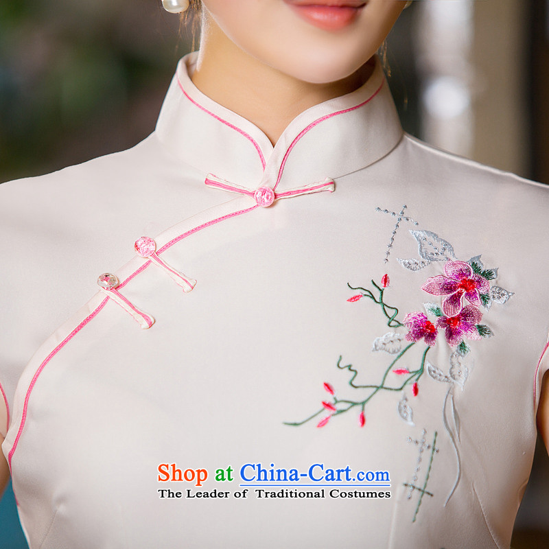Time the new 2015 Syria qipao Fall/Winter Collections of nostalgia for the improvement of the day-to-day qipao white dresses temperament female white M Time Syria qipao shopping on the Internet has been pressed.