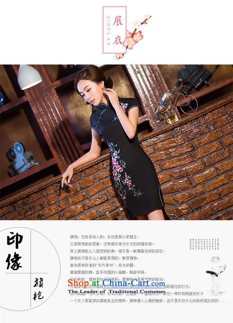 The Syrian Arab Republic  2015 Autumn load time new cheongsam dress Stylish retro cheongsam dress daily improved short of Sau San dresses, Black XL pictures, qipao price, brand platters! The elections are supplied in the national character of distribution, so action, buy now enjoy more preferential! As soon as possible.