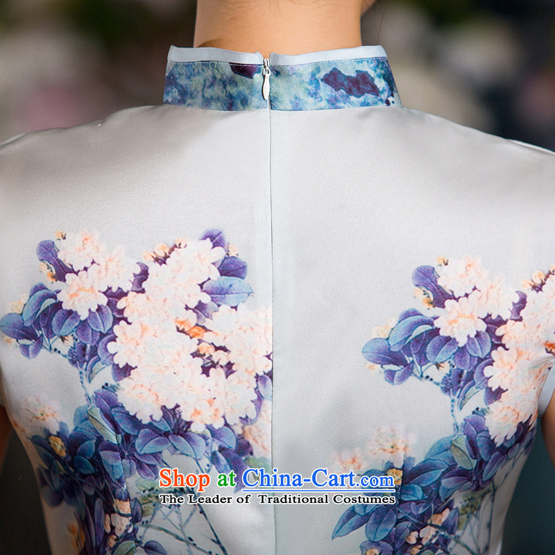 Time the new Syrian cheongsam dress 2015 Autumn) replacing retro Sau San-to-day improvement of Ms. cheongsam dress white L, Syria has been pressed time shopping on the Internet