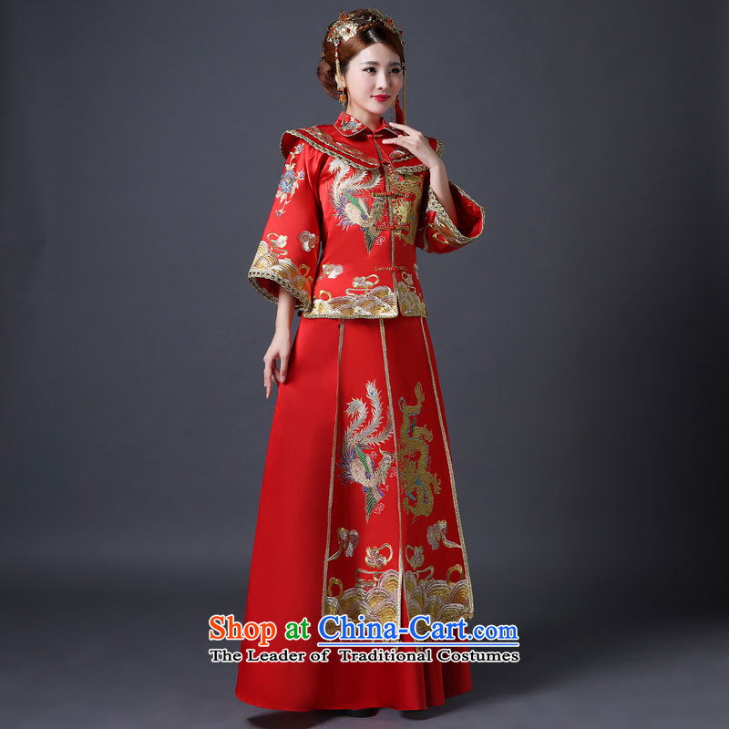 Sau Wo Service 2015 new winter bride wedding dress red Chinese wedding fashion bride bows services according to L, red female qipao Lena (YILAINA) , , , shopping on the Internet