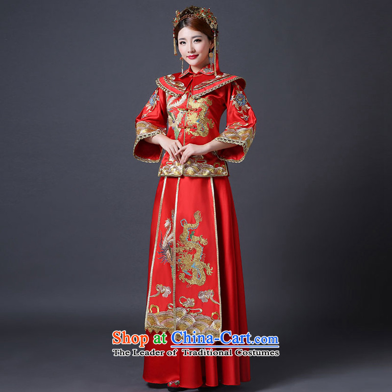 Sau Wo Service 2015 new winter bride wedding dress red Chinese wedding fashion bride bows services according to L, red female qipao Lena (YILAINA) , , , shopping on the Internet