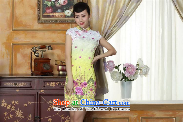 New stylish skirt cheongsam elegant hand-painted flowers daily spring and summer load short cheongsam dress temperament THM0064 M picture, prices, brand platters! The elections are supplied in the national character of distribution, so action, buy now enjoy more preferential! As soon as possible.