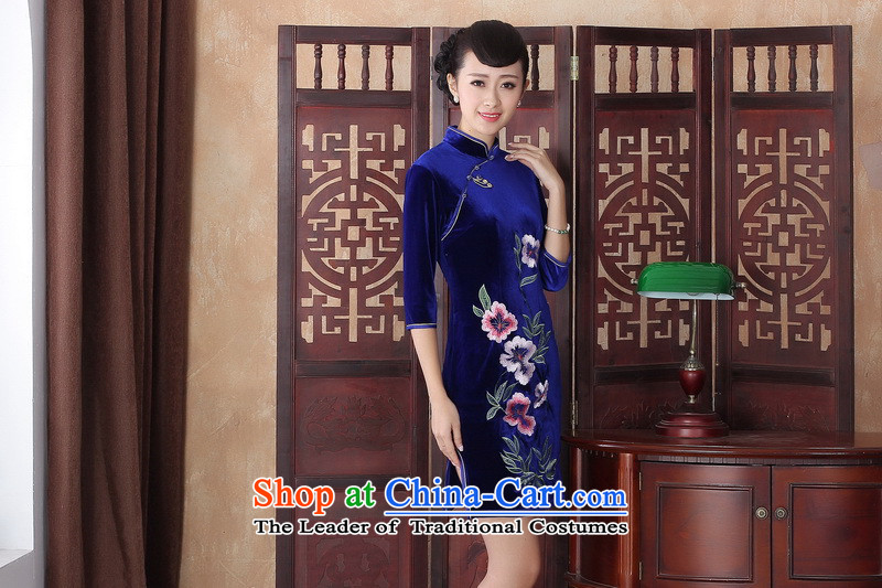Everyday dress retro stylish elegance Sau San video thin cheongsam dress in Ms. velvet cuff SRZX0018 QIPAO XXL picture, prices, brand platters! The elections are supplied in the national character of distribution, so action, buy now enjoy more preferential! As soon as possible.