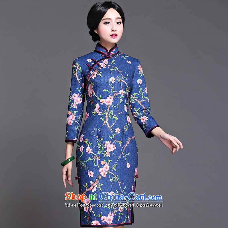 Chinese New Year 2015 classic ethnic autumn day improved Ms. replace cuff 7 cuff cheongsam dress suit M China temperament retro-Classic (HUAZUJINGDIAN) , , , shopping on the Internet