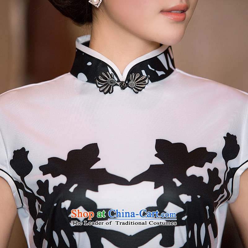 Time the new 2015 Syria cheongsam dress fall short of daily fashion replacing video Ms. thin retro Sau San cheongsam dress black XXL, time Syrian shopping on the Internet has been pressed.